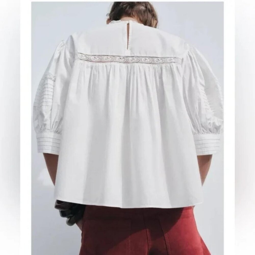 ZARA ZW COLLECTION LACE BLOUSE - Picture 4 of 6